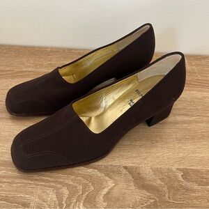 Bruno Magli Brown Square Toe Heels Women’s Size 8